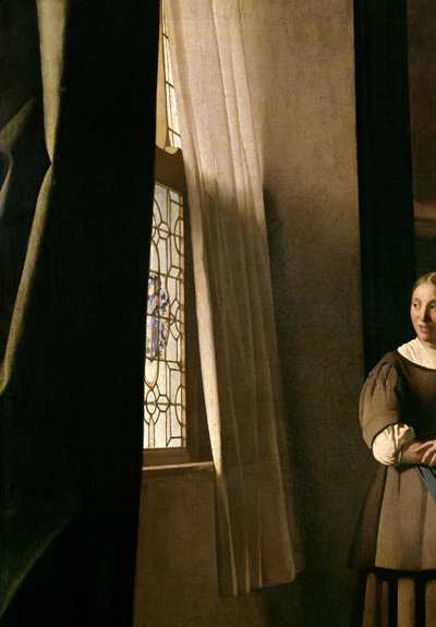 メイドと手紙を書いている女性、1670年頃（詳細2353） 作： Jan Vermeer van Delft